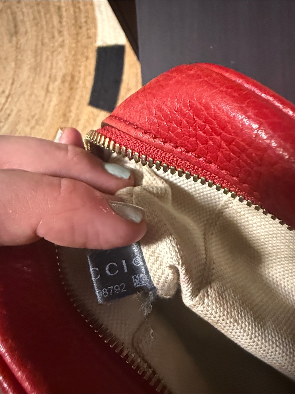 Gucci Red Pebbled Leather Crossbody with Tassel - Picture 9 of 9